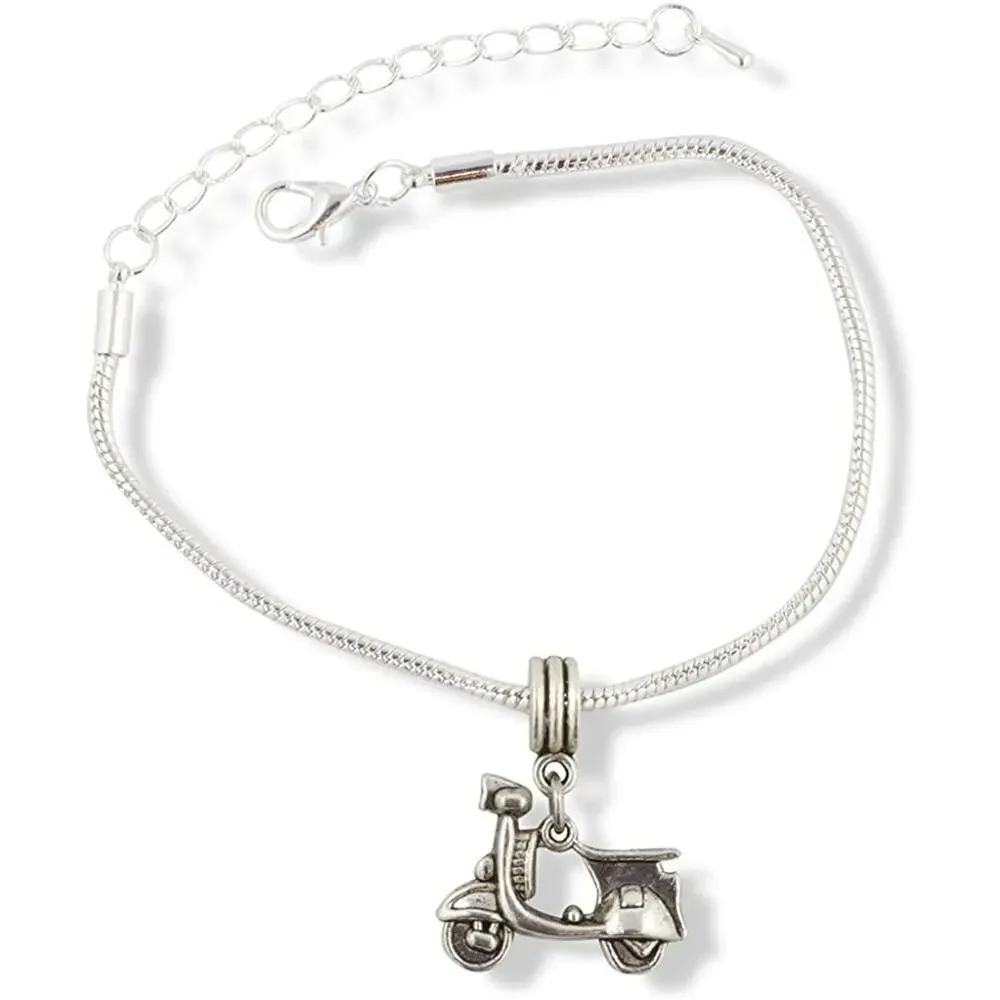 Scooter Vespa Bike Snake Chain Charm Bracelet Jewelry